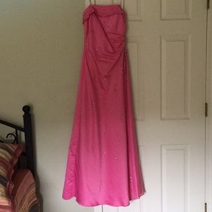 Fushia colored prom dress